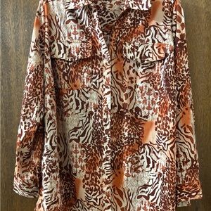 Animal Print Button-Up Shirt